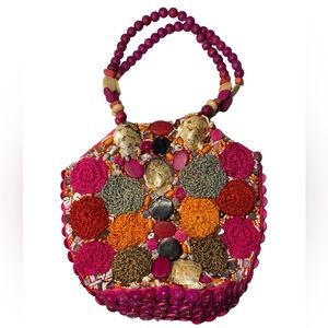 Sun n Sand Beaded Shell Art Cebu Handbag Purse BoxCH